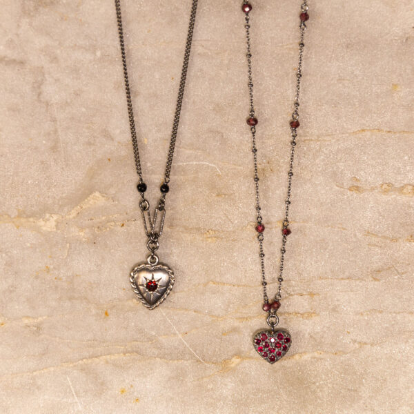 Collana cuore rubini