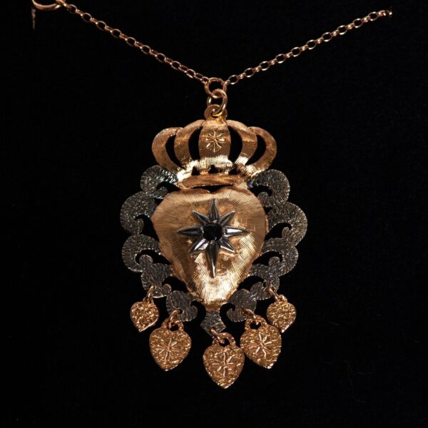 Collana ciondolo cuore corona