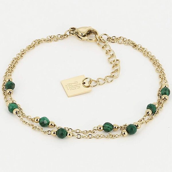 Bracciale due fili malachite