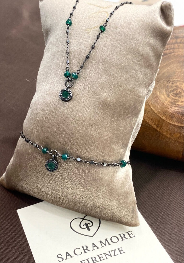 Bracciale e collana smeraldo